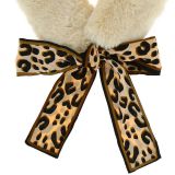 Bufanda de piel acrílica, leopardo, cuello de invierno CHANTAL