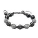 Bracelet shamballa 7 disco ball céramique, bicolore Gris-Blanc - 1745-5795