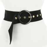 Women genuine Italian Suede Leather Belt, ANETTE, Made in France