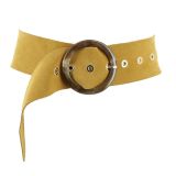 Women genuine Italian Suede Leather Belt, ANETTE, Made in France