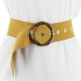 Women genuine Italian Suede Leather Belt, ANETTE, Made in France