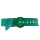 Women genuine Italian Suede Leather Belt, ANETTE, Made in France