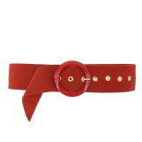 Women genuine Italian Suede Leather Belt, ANETTE, Made in France