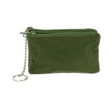 Leather double zip Coin Purse for Men and Women