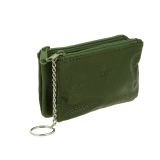 Leather double zip Coin Purse for Men and Women