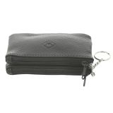 Leather double zip Coin Purse for Men and Women