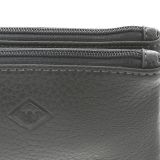 Porte-monnaie en cuir à double compartiment à zip, pour homme et femme