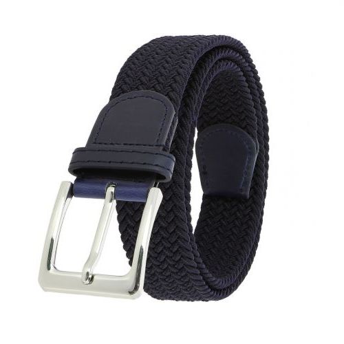 Leather Elastic Belt for Men and Woman, chrome Belt Buckle Stretch Woven Belt, PERDERSEN