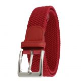 Leather Elastic Belt for Men and Woman, chrome Belt Buckle Stretch Woven Belt, PERDERSEN