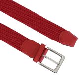 Leather Elastic Belt for Men and Woman, chrome Belt Buckle Stretch Woven Belt, PERDERSEN