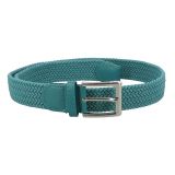 Leather Elastic Belt for Men and Woman, chrome Belt Buckle Stretch Woven Belt, PERDERSEN