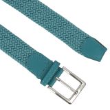 Leather Elastic Belt for Men and Woman, chrome Belt Buckle Stretch Woven Belt, PERDERSEN