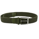 Leather Elastic Belt for Men and Woman, chrome Belt Buckle Stretch Woven Belt, PERDERSEN