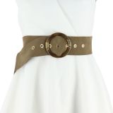 Women genuine Italian Suede Leather Belt, ANETTE, Made in France