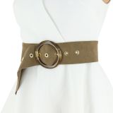 Women genuine Italian Suede Leather Belt, ANETTE, Made in France