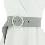 Women genuine Italian Suede Leather Belt, ANETTE, Made in France