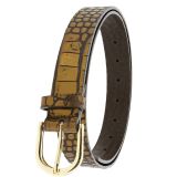 Women's belt in vegetable tanned bull leather, 3 cm wide, RIVOLI