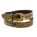 Women's belt in vegetable tanned bull leather, 3 cm wide, RIVOLI