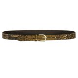 Women's belt in vegetable tanned bull leather, 3 cm wide, RIVOLI