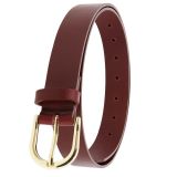 Women's belt in vegetable tanned bull leather, 3 cm wide, RIVOLI