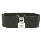 Ceinture femme élastique large à boucle 3 boutons, GLORIA Fabriqué en France