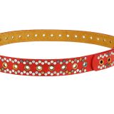 Vintage studded women's belt, leather lining, VALENTIN