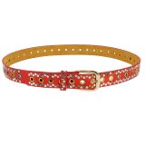 Ceinture femme vintage cloutée, doublure cuir, VALENTIN