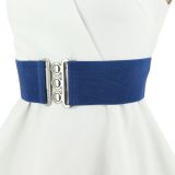 Ceinture femme élastique large à boucle 3 boutons, GLORIA Fabriqué en France