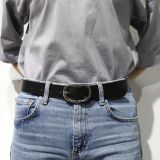 Genuine leather Belt, 1.18 in wide Belt, Leather Belt for girl and woman, belt for jeans, pants, Made in France, HENRIETTA