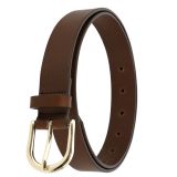 Women's belt in vegetable tanned bull leather, 3 cm wide, RIVOLI