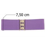 Ceinture femme élastique large à boucle 3 boutons, GLORIA Fabriqué en France