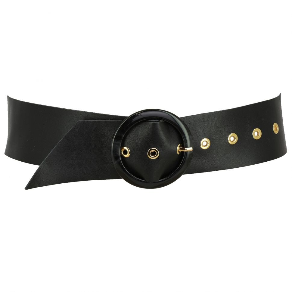 Wide Women's Belt in Full Grain Leather made in FRANCE, ESTIENNE