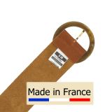 Cinturón para mujer en cuero italiano, ESTIENNE, Fabricado en Francia