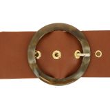 Wide Women's Belt in Full Grain Leather made in FRANCE, ESTIENNE