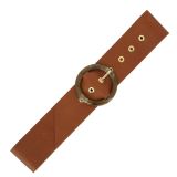 Wide Women's Belt in Full Grain Leather made in FRANCE, ESTIENNE