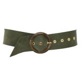 Women genuine Italian Suede Leather Belt, ANETTE, Made in France