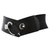 Cowhide leather elastic belt for women, DARLENE