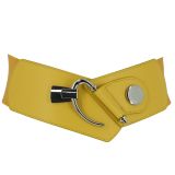 Cowhide leather elastic belt for women, DARLENE