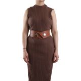 Cintura elastica da donna in Vera Pelle di Vacchetta, DARLENE