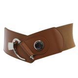 Cowhide leather elastic belt for women, DARLENE