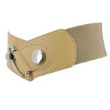 Cowhide leather elastic belt for women, DARLENE