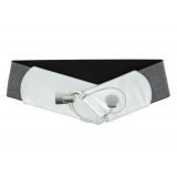 Cowhide leather elastic belt for women, DARLENE