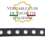 Women's belt, eyelet leather, vegetable tanning, made in France, LIBBY