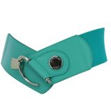 Cinturón elástico de cuero de vaqueta para mujer, DARLENE