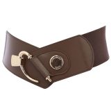 Cinturón elástico de cuero de vaqueta para mujer, DARLENE