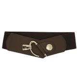 Cinturón elástico de cuero de vaqueta para mujer, DARLENE