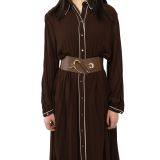 Cowhide leather elastic belt for women, DARLENE