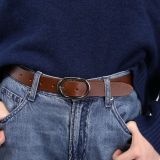 FASHIONGEN - Ceinture Véritable Cuir de Vachette Tannage Semi-Végétale pour fille et femme, HENRIETTA, Fabriqué en France