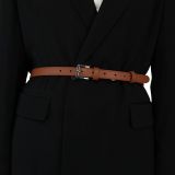 Ceinture femme 2 cm Véritable CUIR ITALIEN, LINDA