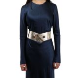 Cinturón elástico de cuero de vaqueta para mujer, DARLENE